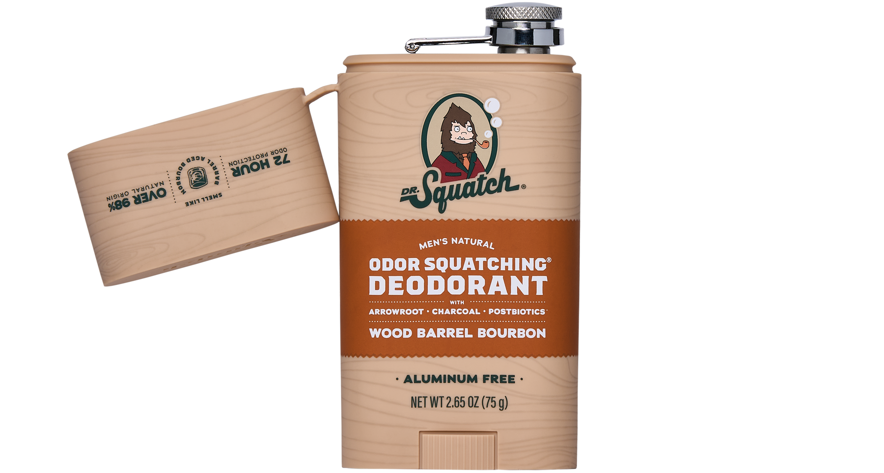 Wood Barrel Bourbon Deo Flask P8