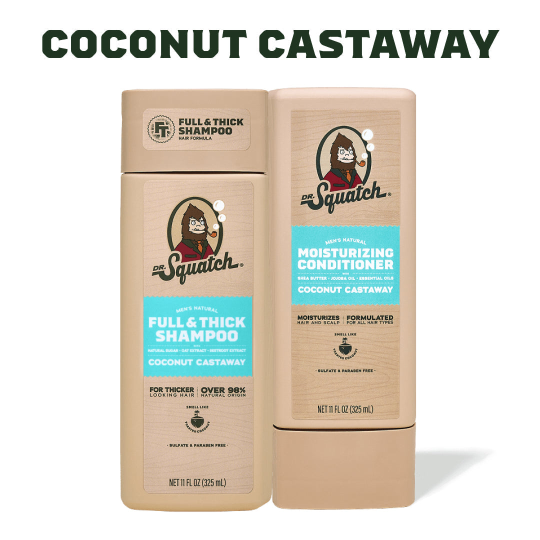 Hair Care Kit + Free Scalp Scrubber | Full & Thick Shampoo | Moisturizing Conditioner | Natural Products for Men S8