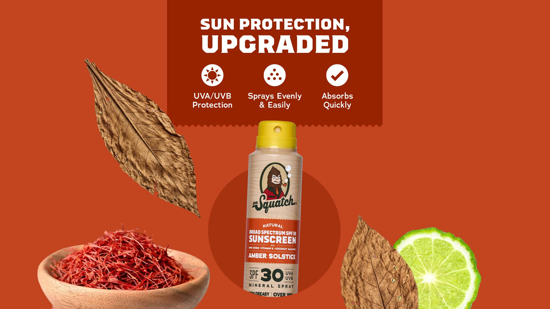Spray Sunscreen | SPF 30 UVA/UVB Protection | Non-Greasy Mineral Sunscreen for Men S7
