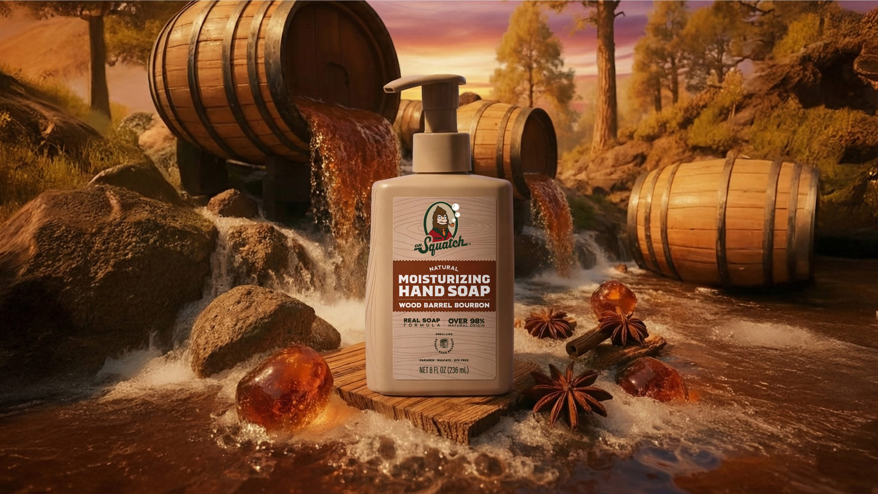 Wood Barrel Bourbon Hand Soap T3