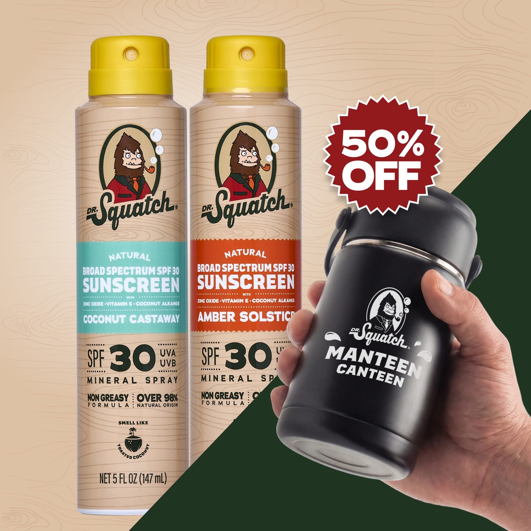 2-Pack Sunscreen + Manteen Canteen F2